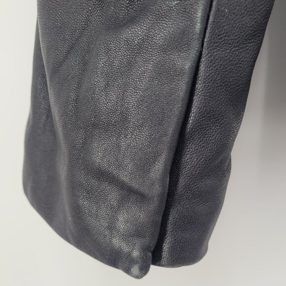 Eddie Bauer Lambskin Leather Jacket Womens Medium Black Full Zip - Picture 7 of 14